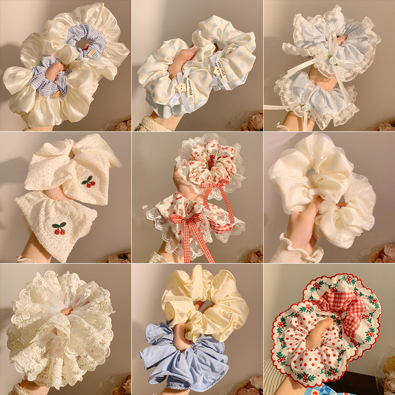 Encaje Encaje Encaje Encaje Corbata Chica Dulce Cuerda para el cabello de todo fósforo Verano Cuerda para la cabeza Adjunta para el cabello coreano