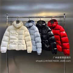 25秋冬款蒙家GLAREIN女款连帽长袖羽绒服户外保暖油蜡皮收腰外套
