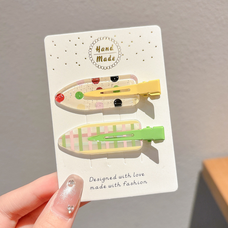 Crema ondulado punto arco clip para el cabello de la mujer adorable lateral cabello roto frisa clip de boca de pato clip para la niña clip para el cabello