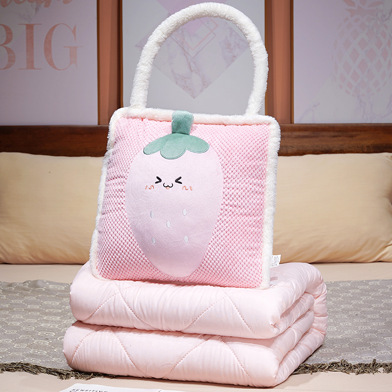 Cartoon Fruit Pillow colcha otoño invierno verano peluche caliente oficina de gran capacidad siesta cojín multipropósito colcha de aire acondicionado