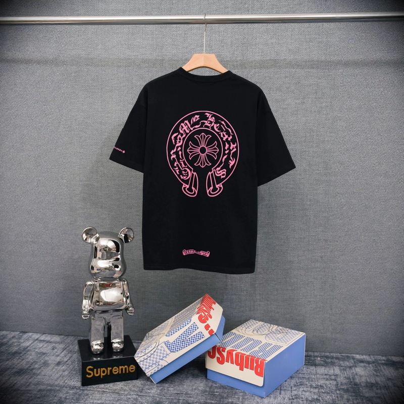 Ch Cro Correct Edition 2026 Summer Hot Sale Wholesale Cross and Horseshoe Print Short Sleeve T-Shirt One Piece Dropshipping