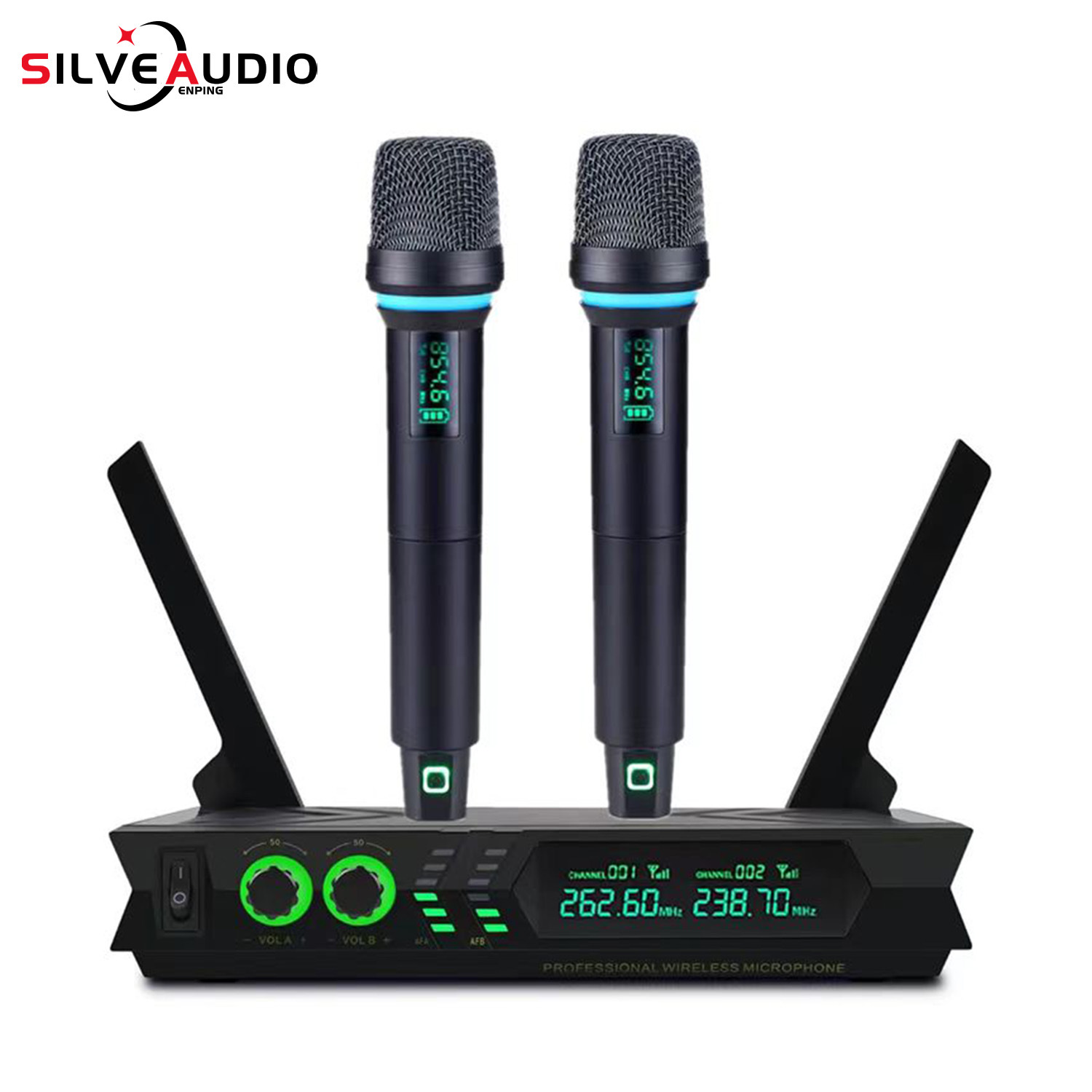 New Professional Wireless Dynamic Microphone One-To-Two Home Conference Live Broadcast Vhf Karaoke Host Ktv Singing