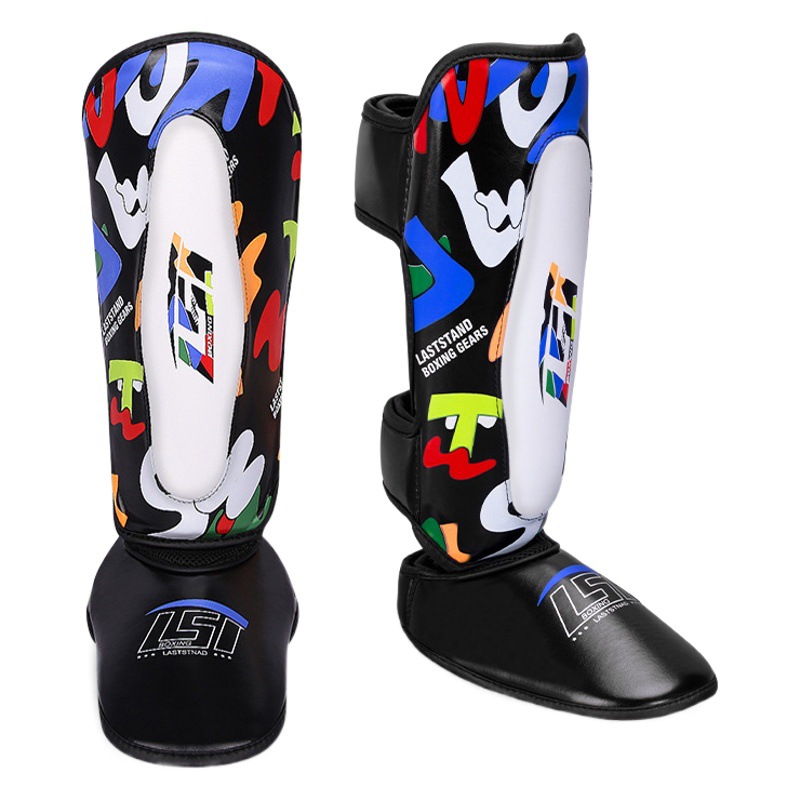 Children's Sanda leg guard with instep boys and girls training competition free fight fighting boxing calf guard board thickened