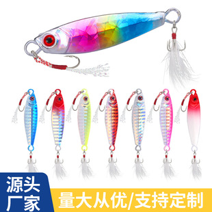 Continental Brand Iron Plate Lure with Feathered Blood Groove Hook, Suitable for Freshwater Use
