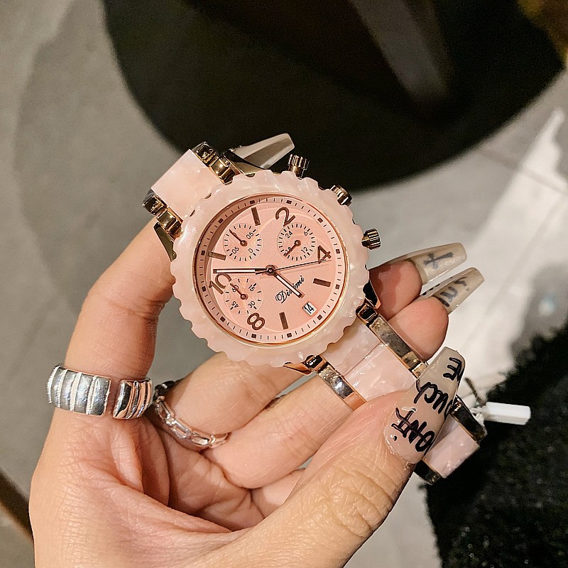 Timiny Modello in marmo colorato Cinturino per orologio alla moda Moda Internet Celebrity Digital Face Band Calendario Cinturino in acciaio Orologio da donna_voghion.com