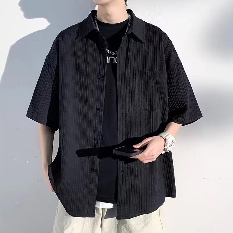 Silk summer shirt, high-quality style, plus size