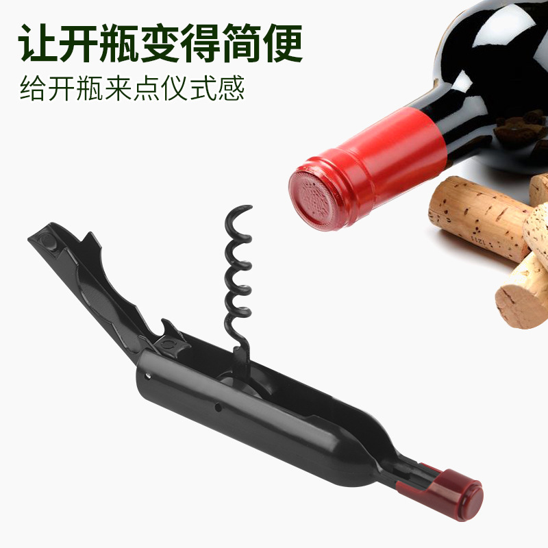 Sacacorchos de vino tinto abridor en forma de botella de vino creativo abrelatas multifuncionales Imán del refrigerador Embotellador de vino Herramientas de cocina