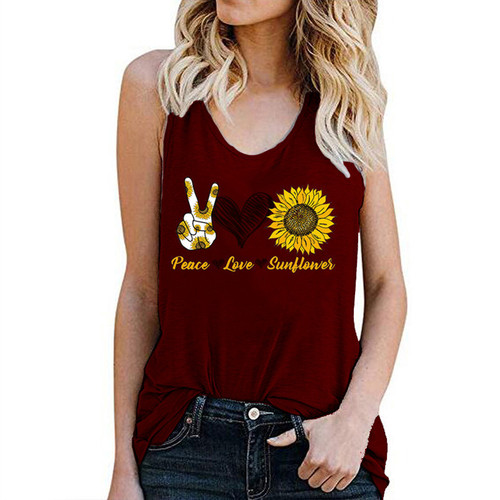  Cross-border Women's Clothing AliExpress eBay Summer New Arrival Gobang Print Tank Top  TEMUTEMU