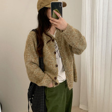 慵懒风秋冬新款针织衫女花线韩版休闲宽松显瘦百搭毛衣开衫外套潮