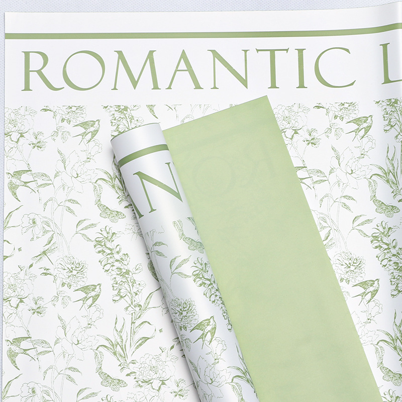 Huaxi verde tiempo floral papel de embalaje floral red película impermeable florista ramo de flores regalos papel de embalaje floral