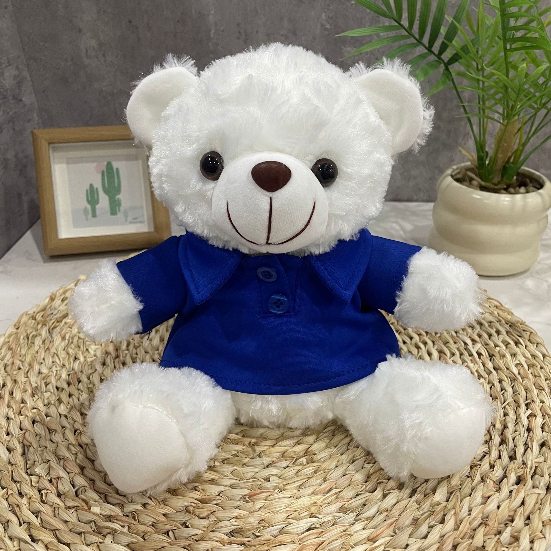 Teddy Bear se puede imprimir LOGO evento de vacaciones muñeca regalo para el hogar adornos de escritorio abrazar juguetes de peluche