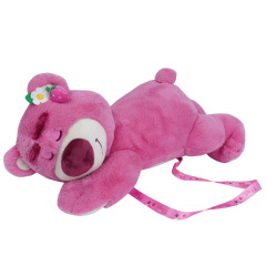 迪士尼草莓熊趴姿公仔包卡通新品功能毛絨包有香味送女友生日禮物