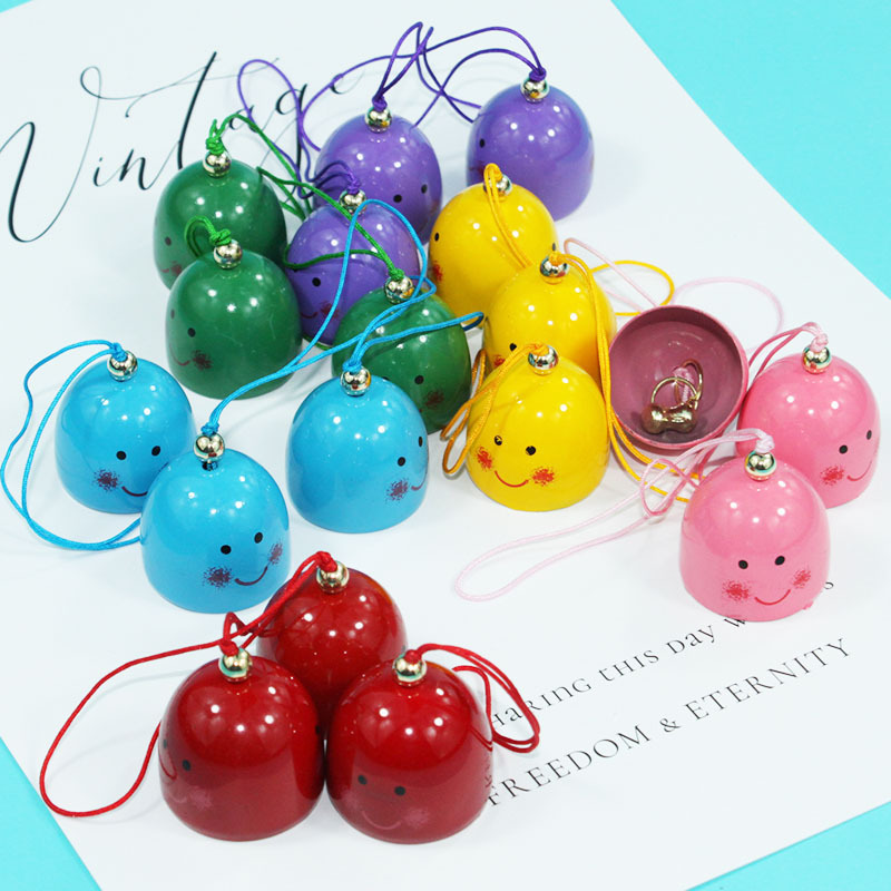 Smiley Face Wind Chimes Christmas Holiday Ornaments DIY Alloy Colorful Cute Cartoon Expression Pendants Wholesale