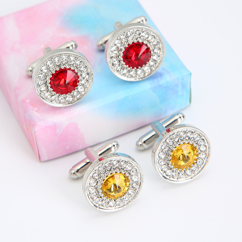 Heißer Verkauf Kreative Diamant Blau Kristall Manschettenknöpfe Französisch Hemd Knopf Manschettenknöpfe_voghion.com