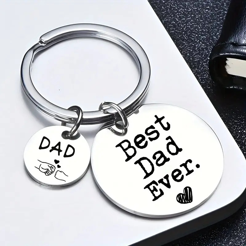 European and American Cross-border Stainless Steel Keychain Father's Day Gift DAD Keychain Stainless Steel Jewelry Accessories