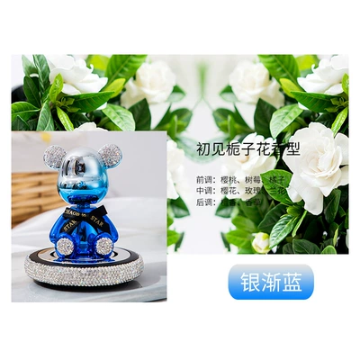 Car Perfume Aromatherapy violent bear ornaments car - diamond-encrusted-silver-to-blue-gardenia-scent