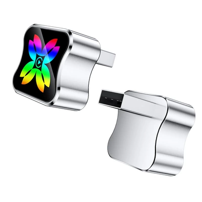 Hot-Selling 2-in-1 Connected Simsiz CarPlay və Android Auto - q1bf-usb-silver-butterfly-colorful-metal-glass-wireless-carplay-plus-android-auto-2-in-1-suitable-for-overseas-systems