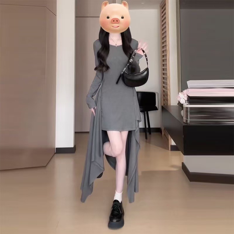2025新款法式赫本风高级感黑色连衣裙子女装秋冬季小个子气质长裙|undefined