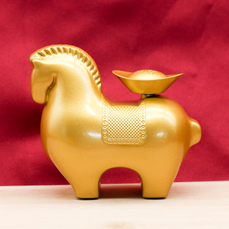 W Get Rich Immediately Tang Horse Zodiac Horse Ornament Home Living Room Ornament Crafts Year of the Horse Get Rich Immediately Mascot