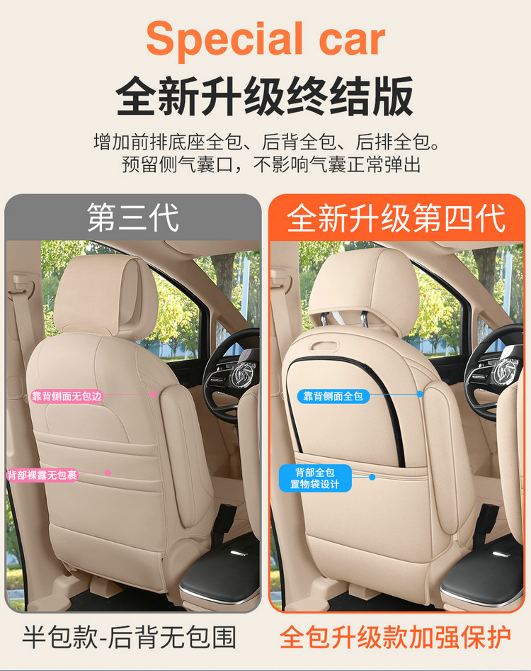 Buick Gl8 Land-Based Business Class Special Seat Cover, Plush Velvet, All-Season Universal Car Seat Cushion, Slim Waist Seat Cover