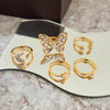 Stone inlay, retro golden wedding ring, pack, set