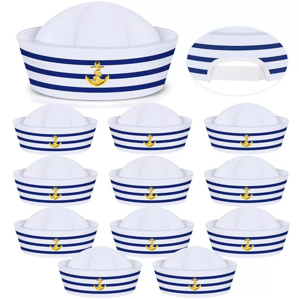 Cross-border Amazon wholesale blue striped navy autumn and winter hats, men's octagonal berets, women's Japanese sailor hats