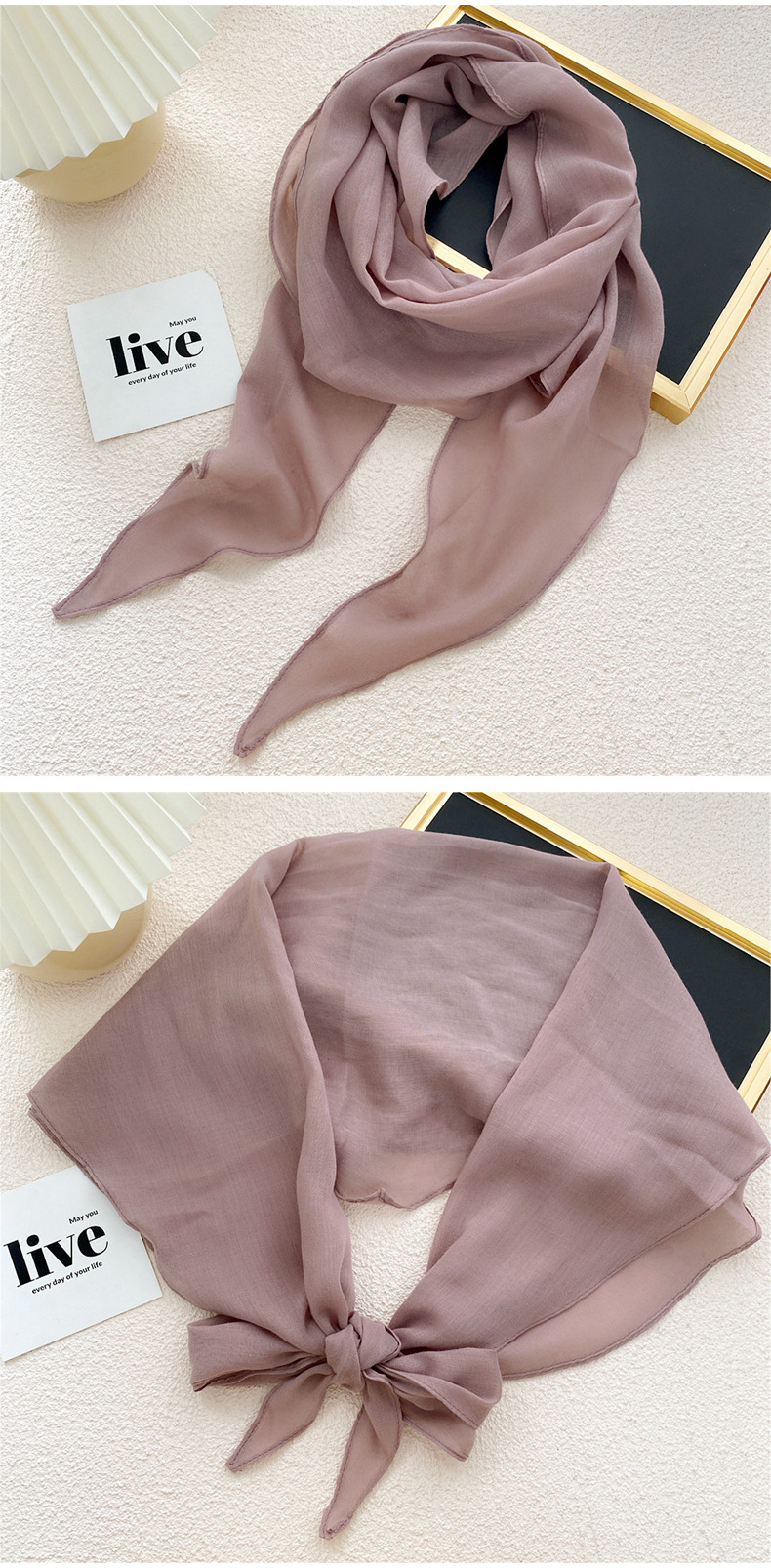 50g Weight Travel Occasion Solid Color Pattern Unisex Gender Sweet Style Orange, Grey&Pink, Grey, White, Green, Blue, Yellow, Black Color Nihaojewelry Solid Color Cotton And Linen Scarf Silk Wholesale Jewelry 12