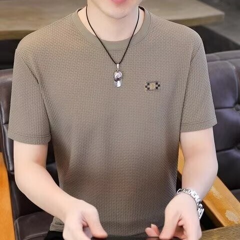 Ice Silk Breathable Short-Sleeved T-Shirt Men's Summer Thin T-Shirt Trendy Versatile Cheap Half-Sleeved Tops Wholesale