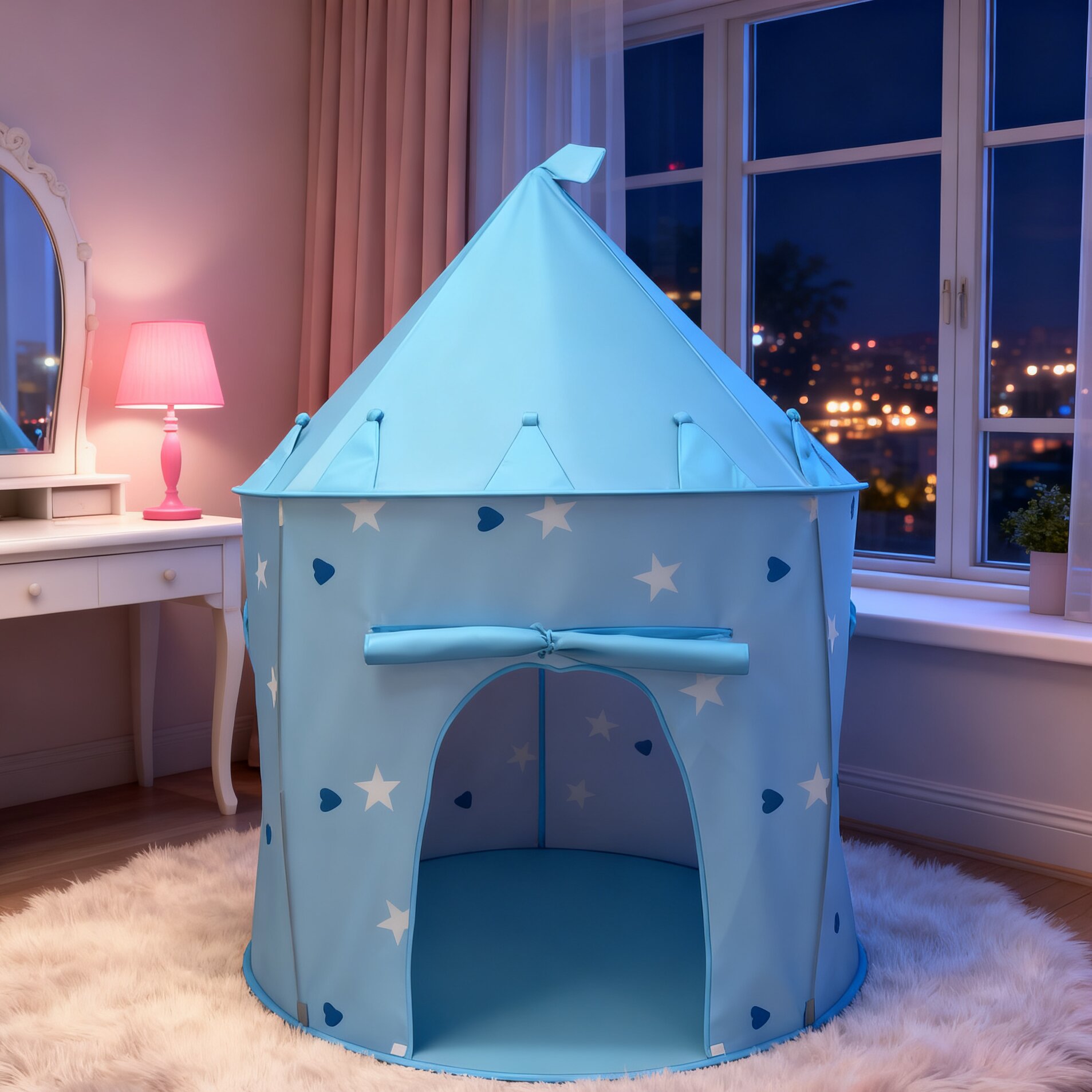 Procesamiento personalizado tienda de campaña para niños princesa castillo secreto casa de juegos bebé cama interior portátil pequeña tienda de campaña
