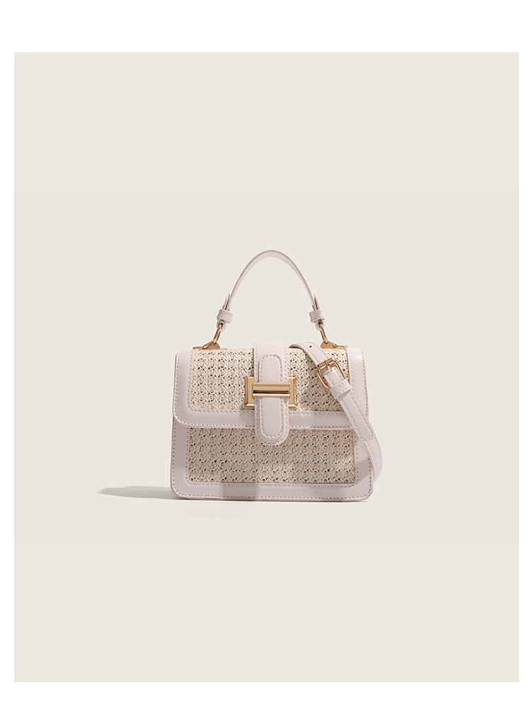 Borsa a tracolla donna in paglia piccola borsa quadrata alla moda_voghion.com
