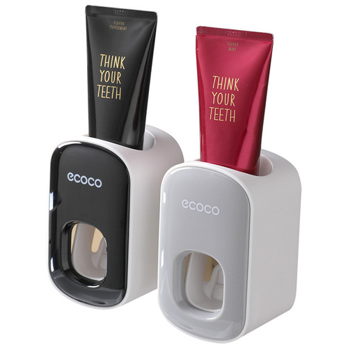 Fully automatic toothpaste squeezing tool wall-mounted squeezer set household punch-free toothbrush storage rack