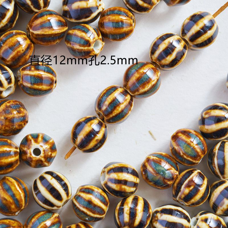 Jingdezhen joyería de cerámica DIY accesorios de la joyería flor esmalte sandía perlas haciendo collar pulsera tejida femenina material