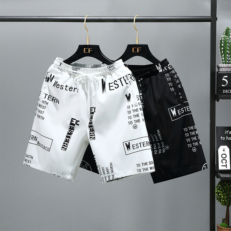 Short d'été en soie glacée pour hommes, pantalon décontracté à séchage rapide, Capris polyvalent à la maison, vêtements d'extérieur décontractés, vêtements de plage à la mode_voghion.com