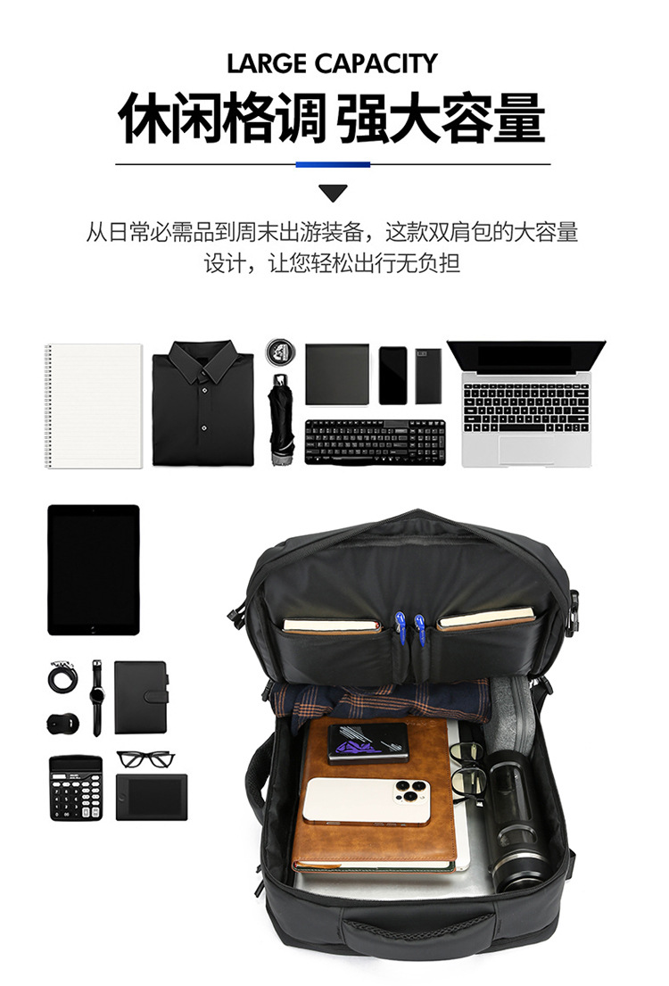 New cross-border Korean version men's backpacks, large-capacity, simple commuting computer bags for foreign trade, and school bags for junior and senior high school students undefined