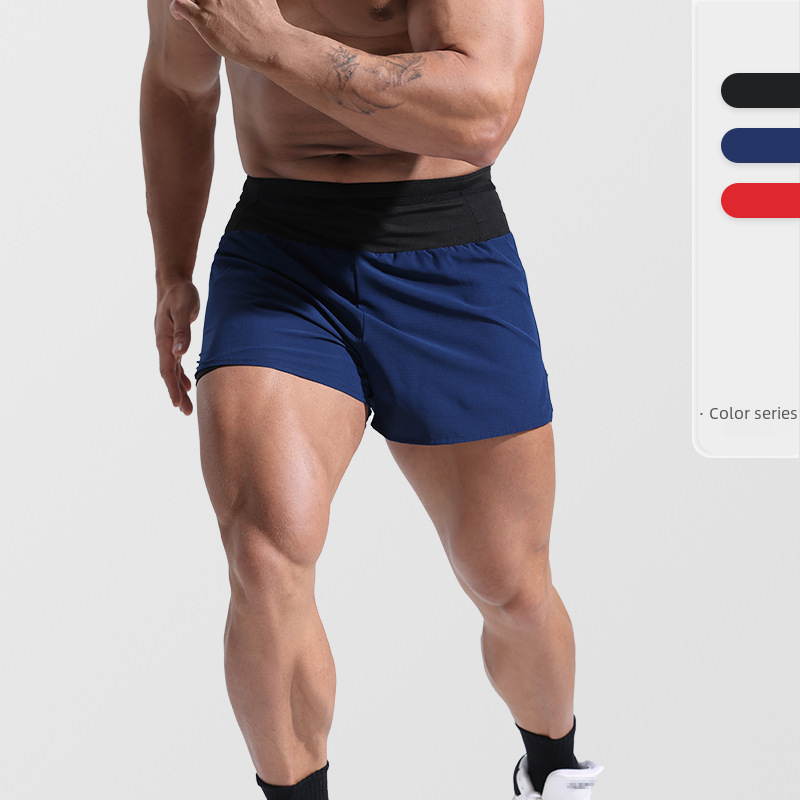 Foreign Trade Cross-Border European and American Summer Thin Running Quick-Drying Sports Shorts Men's Quick-Drying Fitness Marathon Training Three-Point