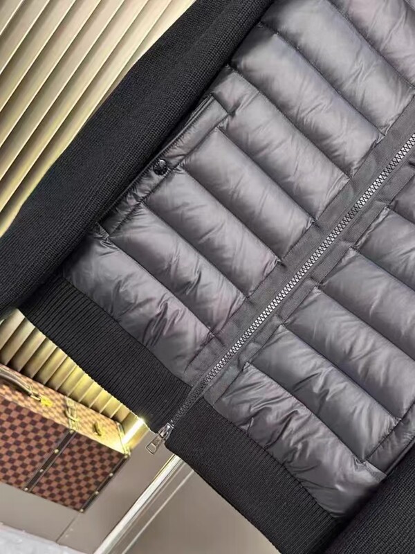 Mengkou Knitted Patchwork down Vest 163 Style Lightweight Cardigan Padded Corduroy down Vest
