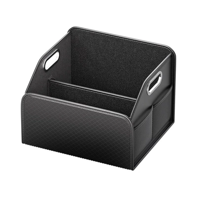 Car Trunk Storage Box, Foldable Car Storage Box, Large Nappa Leather Camping Car Storage Box (Car storage bag/box) - 3123-storage-box-black