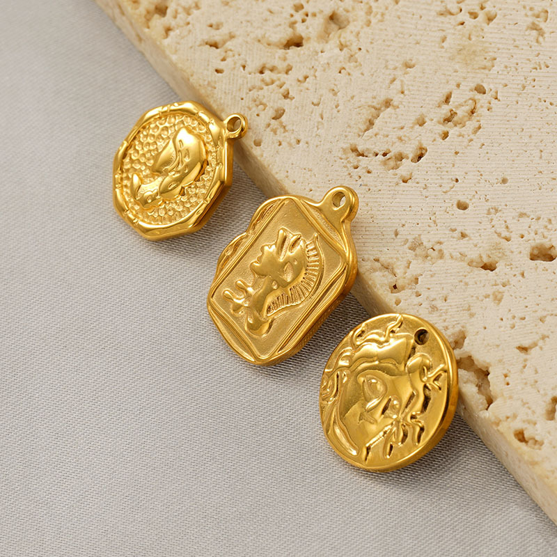 (2개) 스테인레스 스틸 펀치 프레스 펜던트 액세서리 DIY 새로운 티타늄 스틸 목걸이 귀걸이 반제품 액세서리 제조 업체 도매