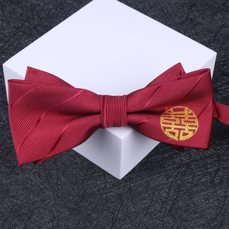 라운드 해피 워드 핫 판매 와인 레드 나비 넥타이 ♢