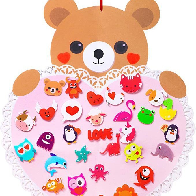 情人节毛毡熊形装饰挂件毛毡工艺品壁挂装饰饰品派对用品礼品diy