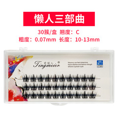 Tingmei'er Lazy Trilogy False Eyelashes Segmented Little Devil Eyelashes Novice self-grafting has been cut