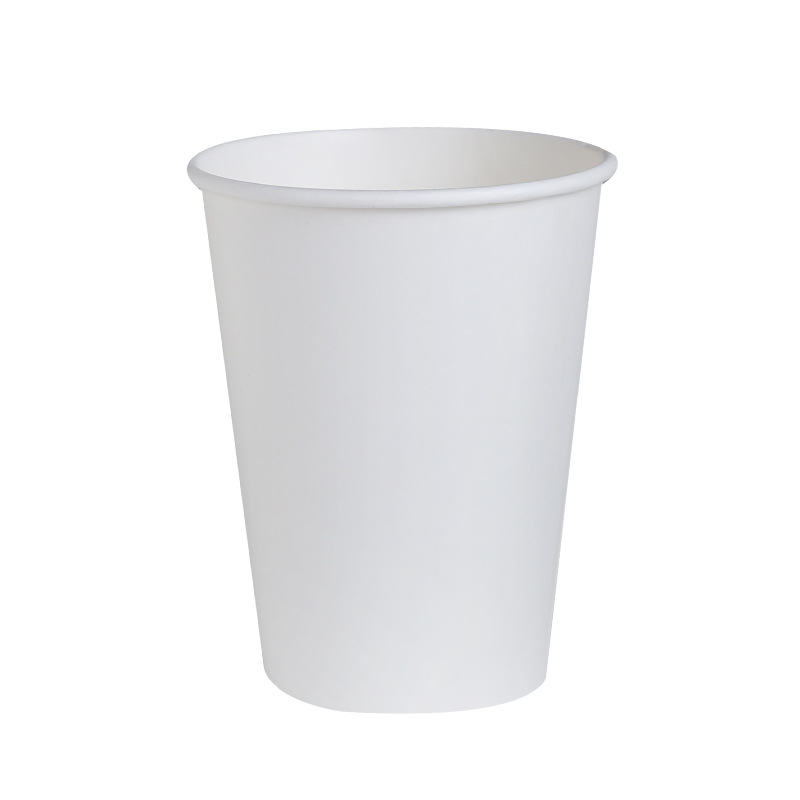 Taza blanca gruesa taza de papel desechable taza de agua en stock taza de bebida caliente al por mayor con tapa taza de papel de aluminio comercial