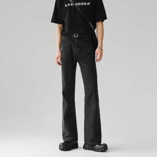 New American Retro Loose Cleanfit Bootcut Jeans Men's High Street Versatile Slimming Look Floor-Length Straight Pants Trendy