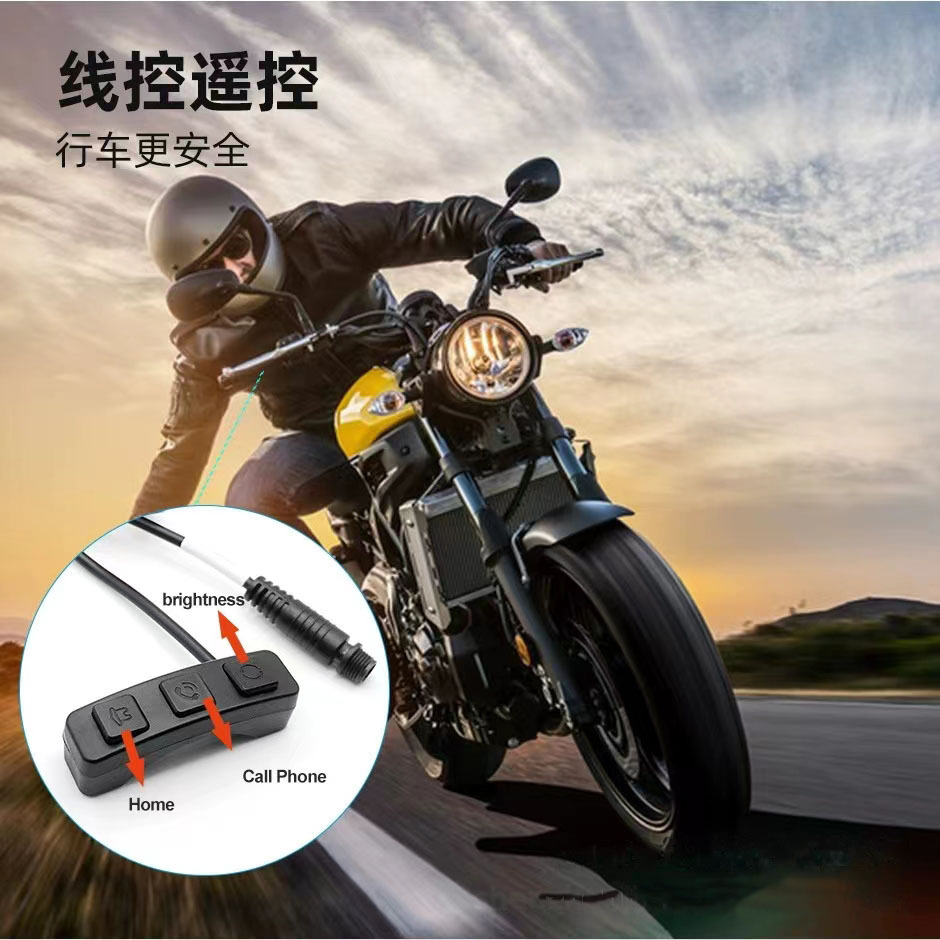 Motorcycle Driving Recorder 6.25 Inch 67 Waterproof Carplay Navigation Front and Rear Dual Lens Dual Camera
