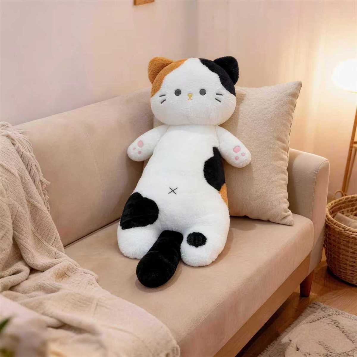 Cross-border cute long cat pillow plush toy doll, a magical item for hugging between legs in bed, cat doll, cross-border wholesale