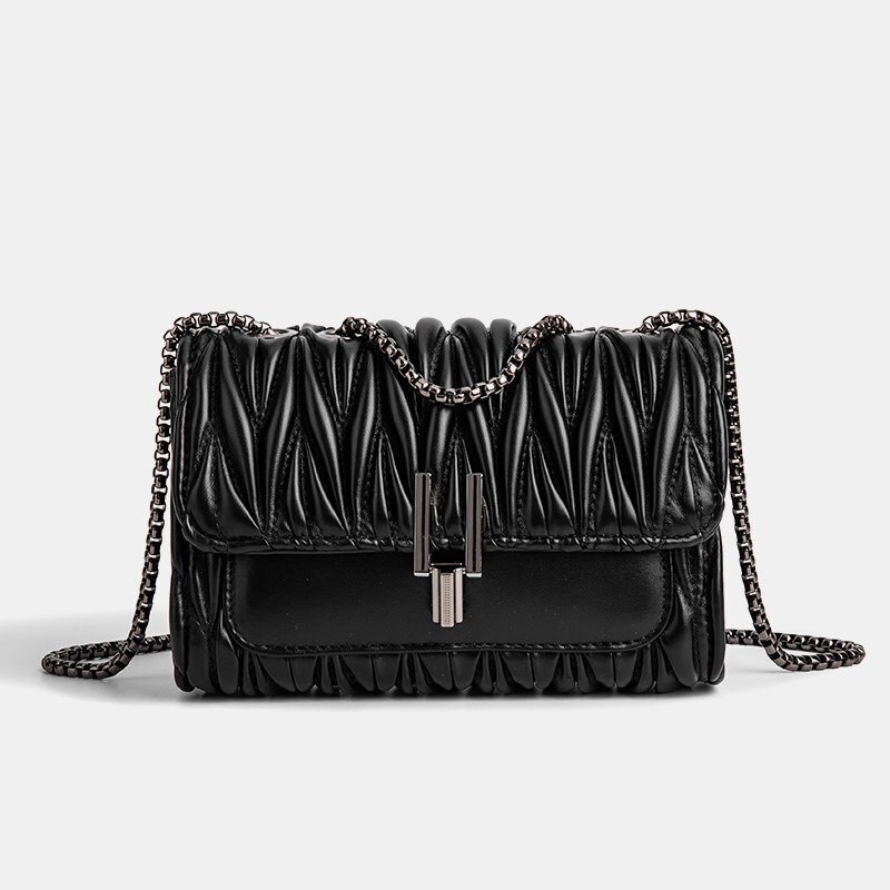 High-end Niche Pleated Chain Bag All-match Summer Bag Women's Bag 2022 New Crossbody Bag All-match Y-lock Bag