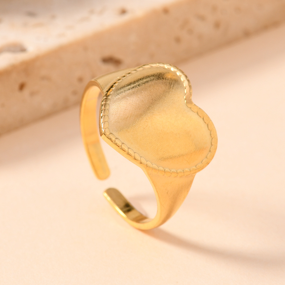 Europa y América simple anillo de acero inoxidable abierto ajustable presión de aceite amor anillo de acero de titanio joyas de moda pareja