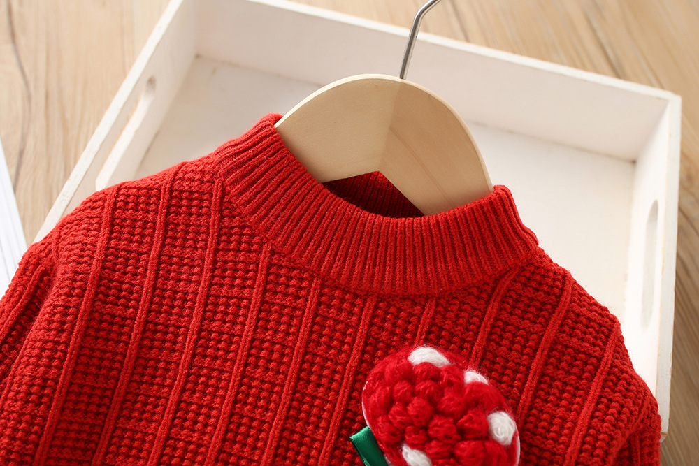 Mädchen Pullover 2023 Herbst/Winter Neue Modische Mädchen Baby Candy Wolle Pullover kinder Zwei Stück Set_voghion.com