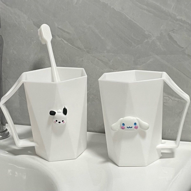 パーチャ犬洗面コップ高颜値かわいい洗面コップ学生カップル寮家庭用プラスチック歯ブラシコップ|undefined