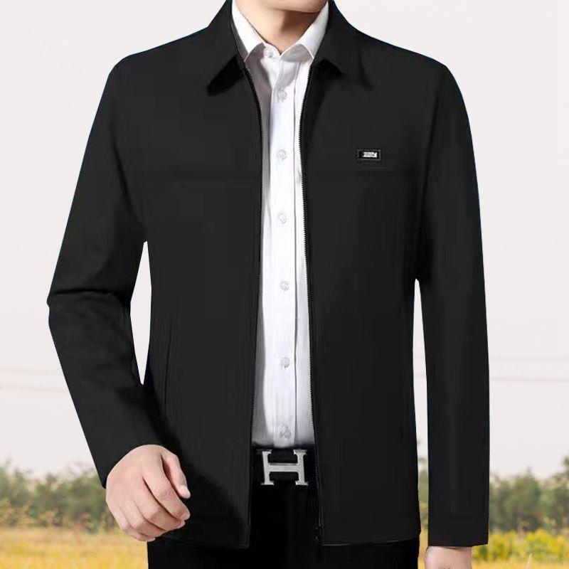 Otoño e Invierno de mediana edad y ancianos hombres chaqueta de lana papá ropa de solapa engrosada chaqueta casual desgaste del abuelo